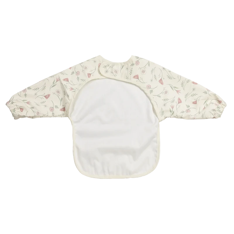 Bavoir à manches courtes fleuri imperméable 9 à 18 mois - Meyco Baby