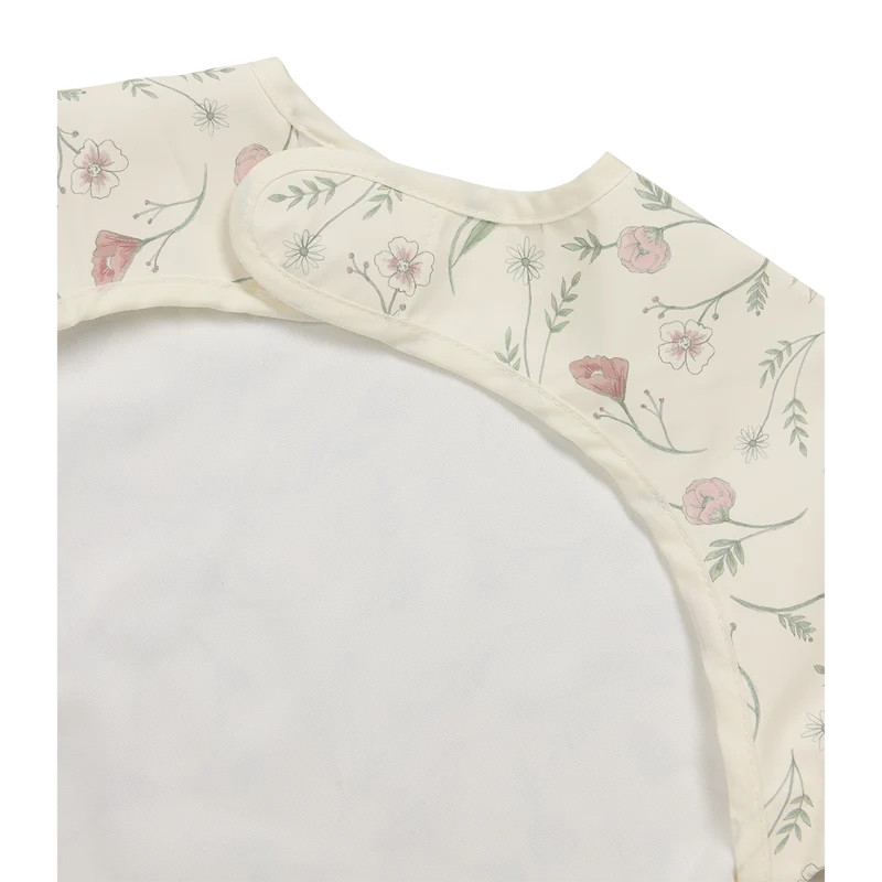 Bavoir à manches courtes fleuri imperméable 9 à 18 mois - Meyco Baby