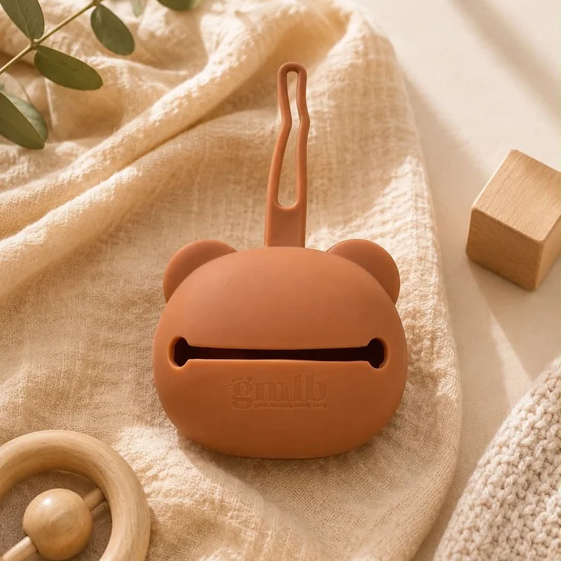 Étui tétine silicone bébé panda - Terracotta GMLB