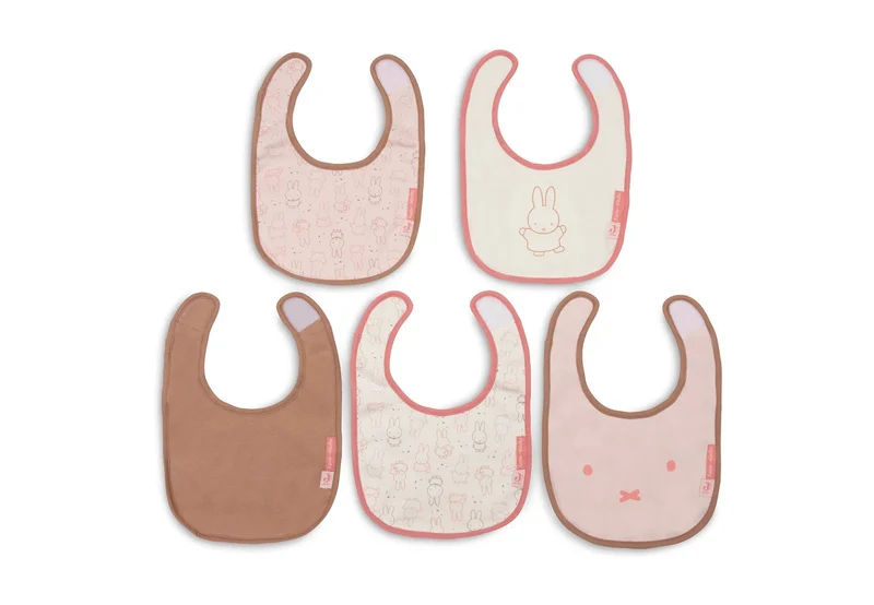 Lot de 5 bavoirs imperméables Miffy Moments silk rose – Jollein