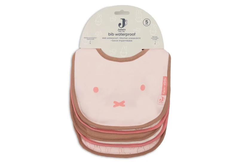 Lot de 5 bavoirs imperméables Miffy Moments silk rose – Jollein