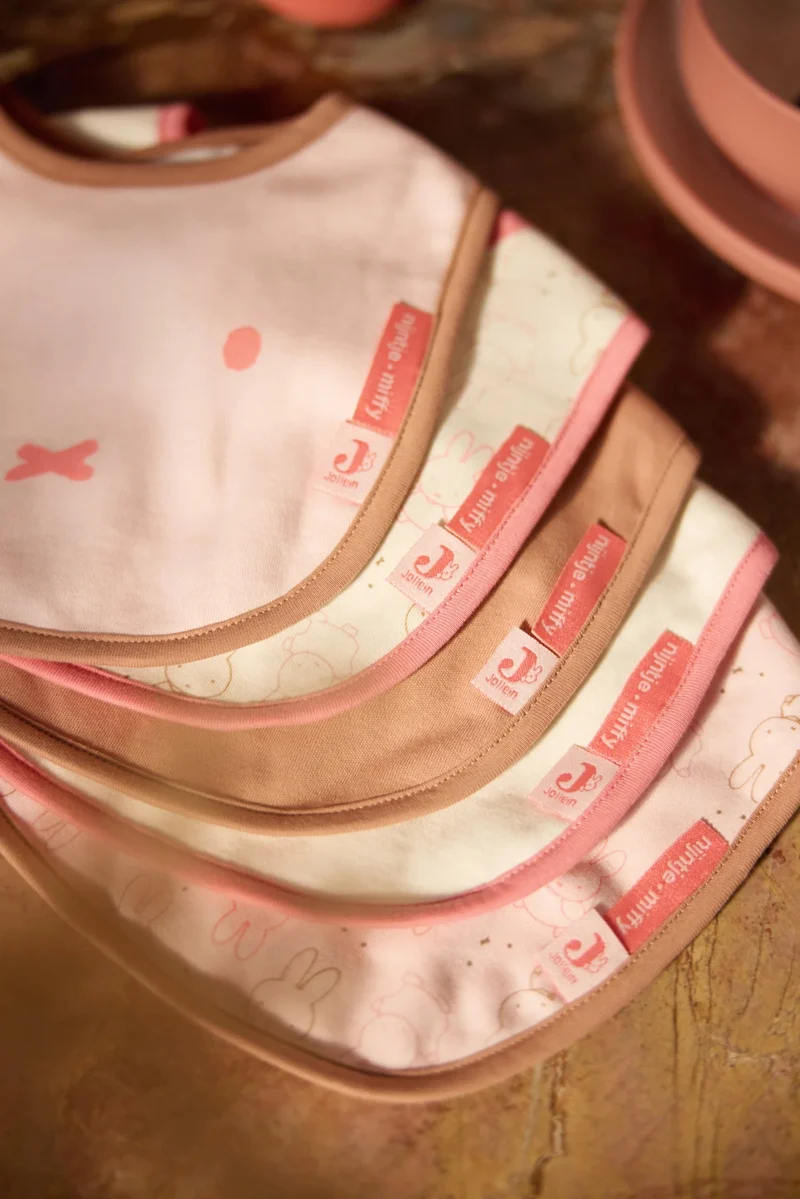 Lot de 5 bavoirs imperméables Miffy Moments silk rose – Jollein