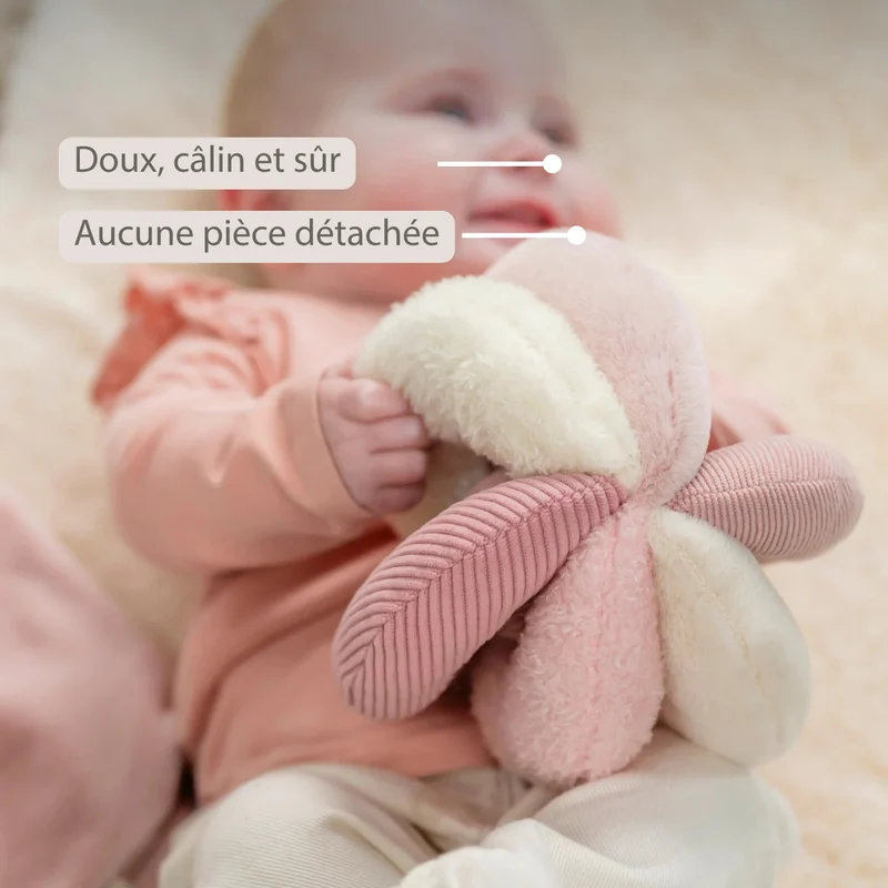 Balle d’activités Lapidou – 17 cm – rose – Nattou