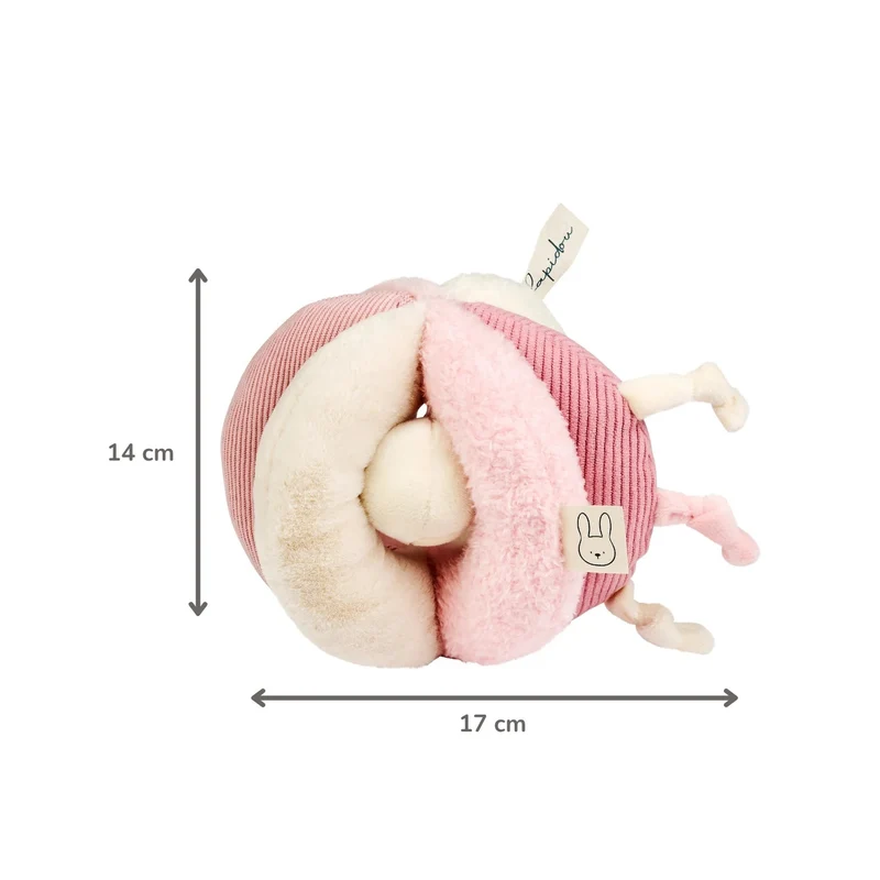 Balle d’activités Lapidou – 17 cm – rose – Nattou
