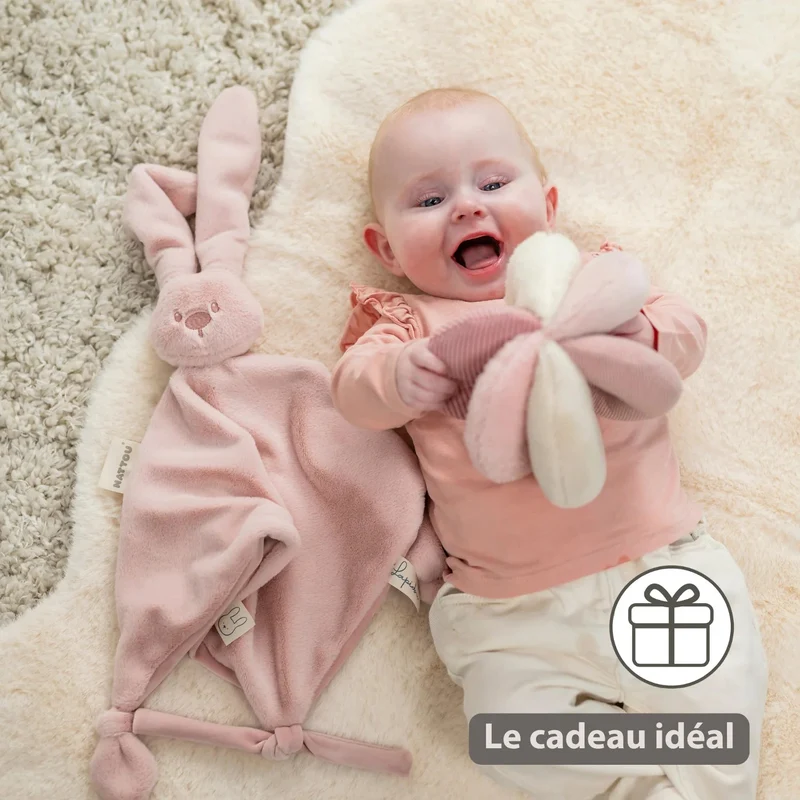 Balle d’activités Lapidou – 17 cm – rose – Nattou