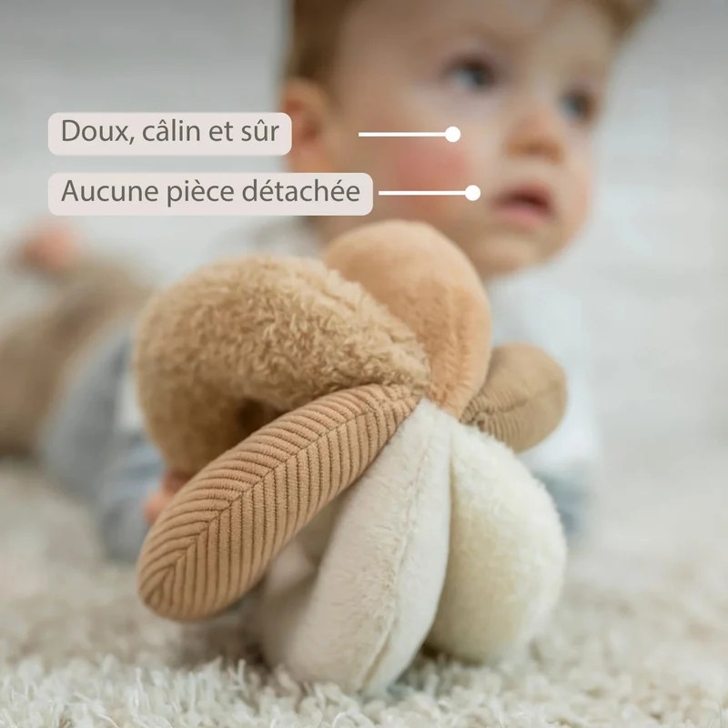 Balle d’activités Lapidou – 17 cm – Sable – Nattou