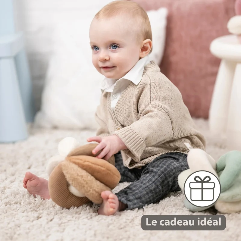 Balle d’activités Lapidou – 17 cm – Sable – Nattou