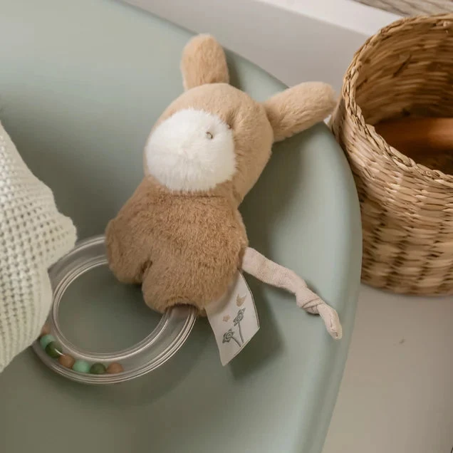 Hochet anneau LouLou Âne – 15 cm – Caramel clair nattou