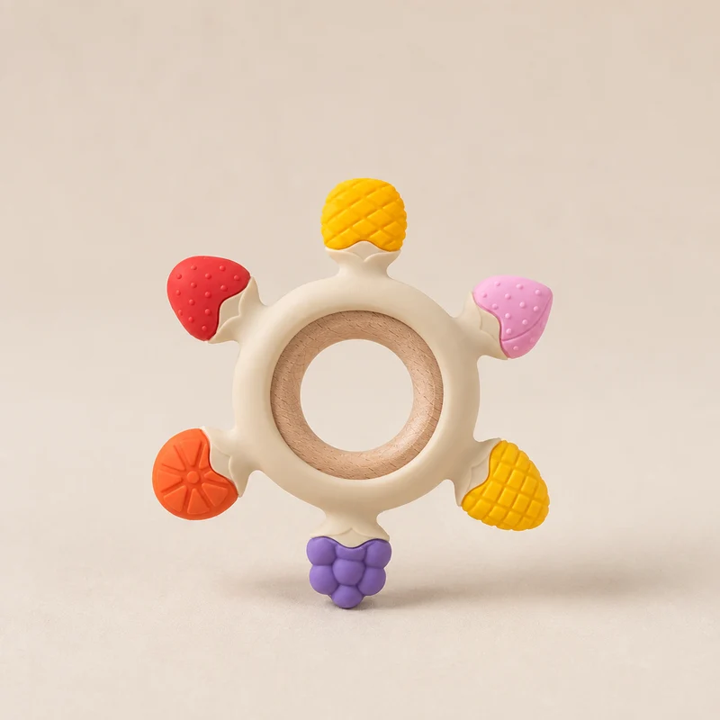 Anneau de dentition multifruits en silicone - gmlb