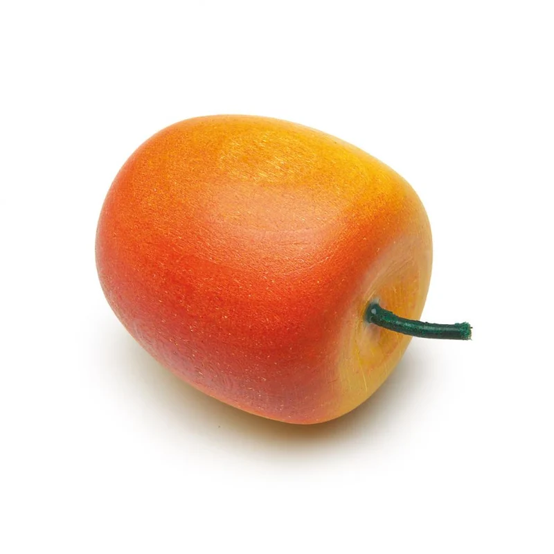 Pomme jaune et rouge en bois