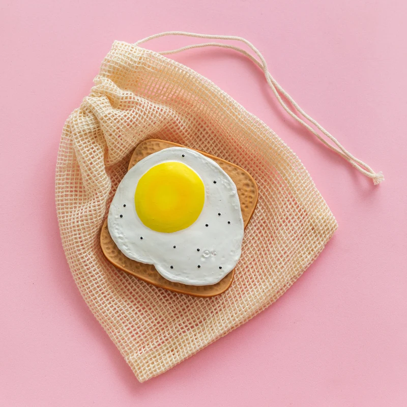 Tartine à l'Œuf au Plat Anneau de Dentition Bébé