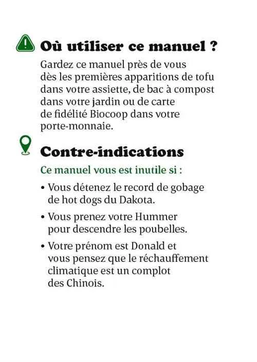 Petit manuel d'autodéfense humoristique quand on est écolo