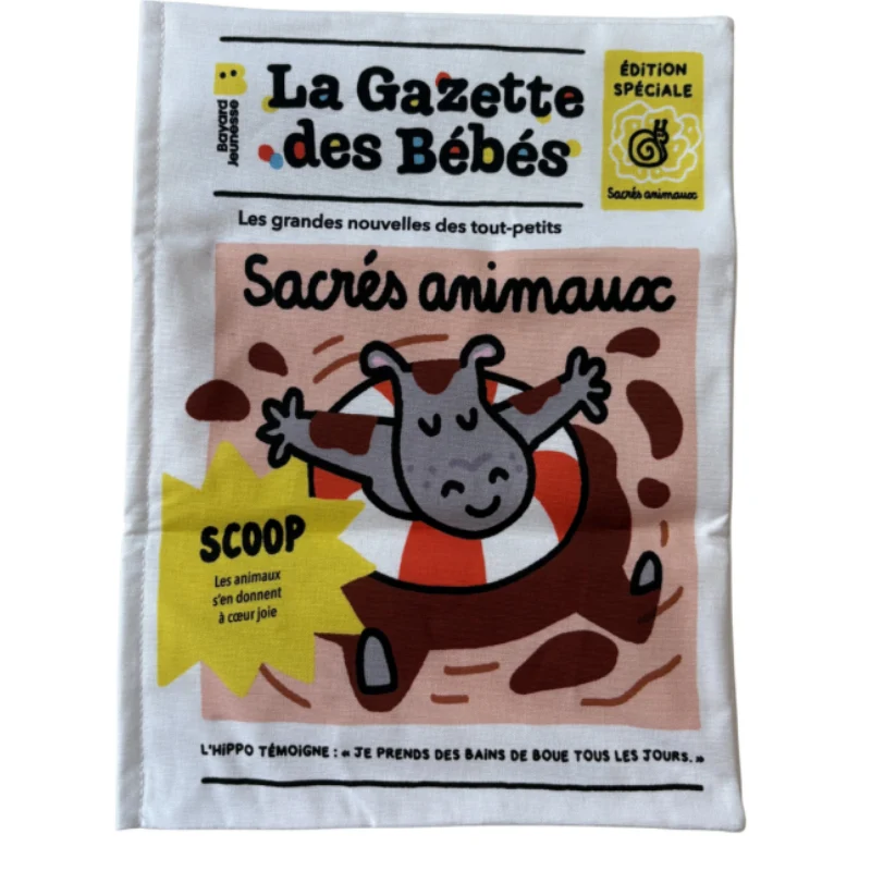 Livre en tissu crépitant – La Gazette des Bébés : Sacrés Animaux