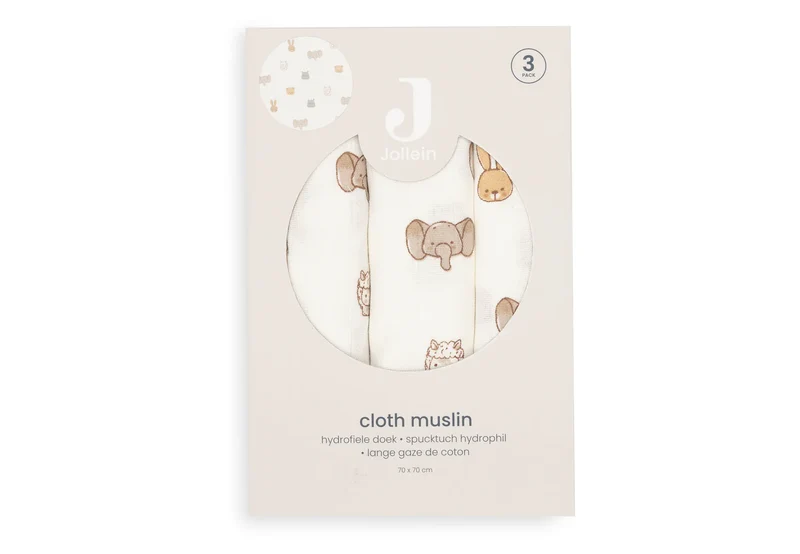 Lot de 3 langes bébé en gaze de coton 70 × 70 cm – Jollies
