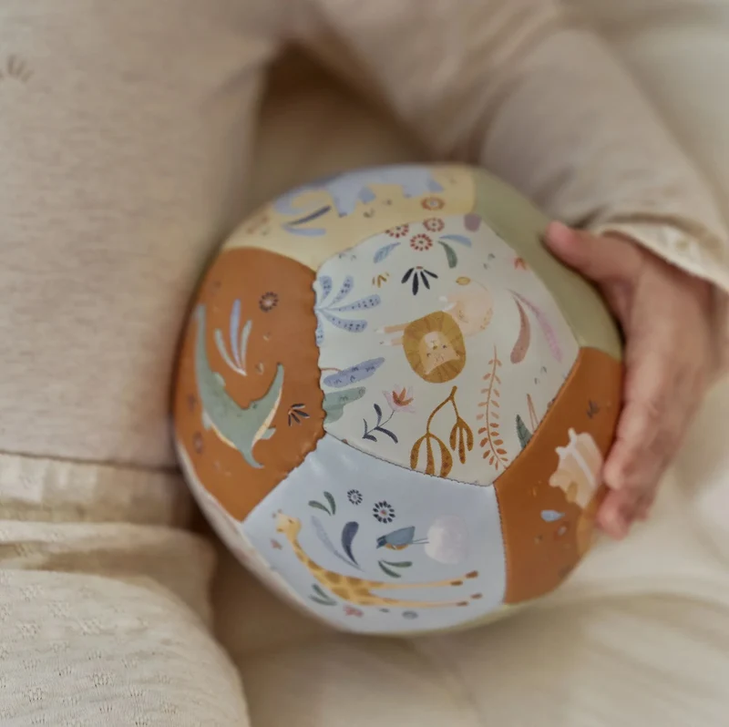 Ballon bébé Safari Friends vert – balle d’éveil dès 3 mois