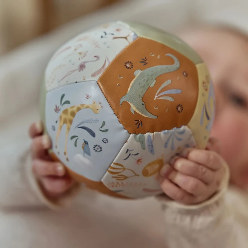 Ballon bébé Safari Friends vert – balle d’éveil dès 3 mois