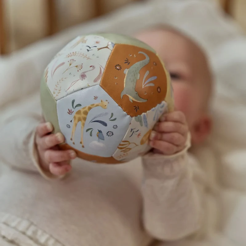 Ballon bébé Safari Friends vert – balle d’éveil dès 3 mois