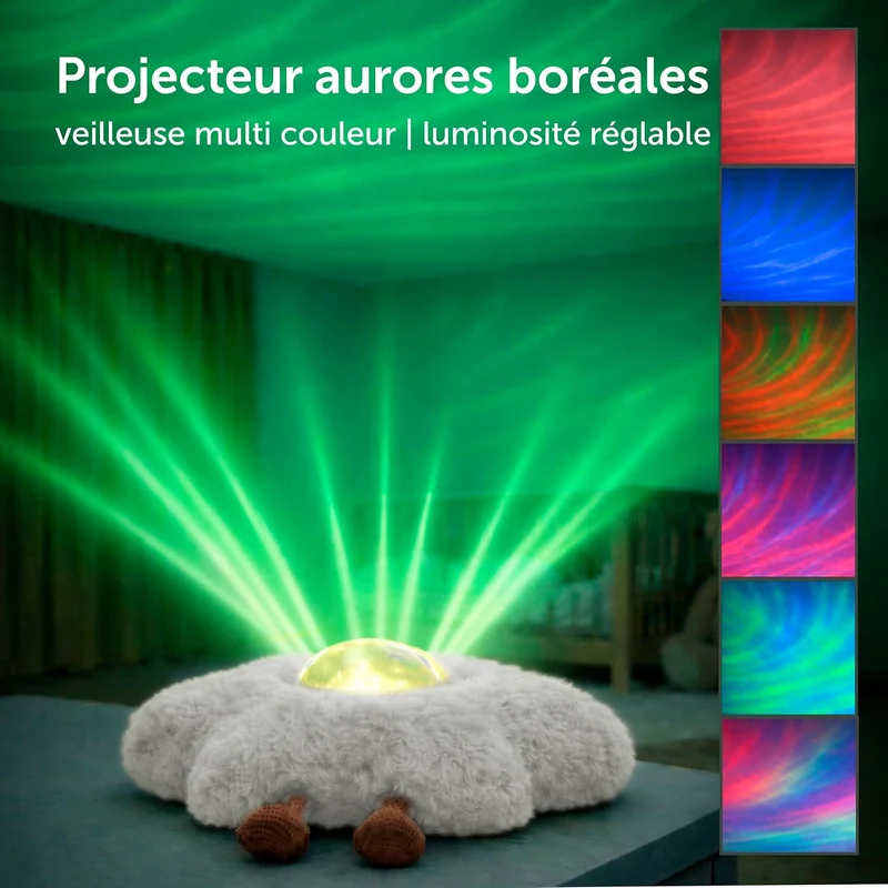 Gaia l’Étoile – Projecteur galaxie aurores boréales capteur de pleurs - ivoire