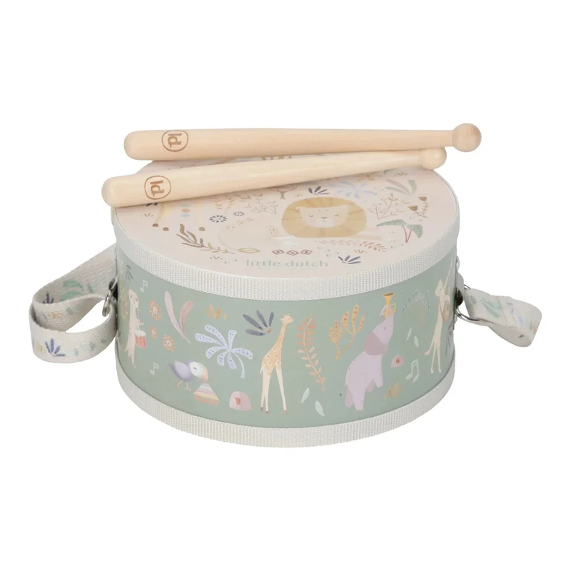 Tambour en bois Safari Friends – instrument musical enfant