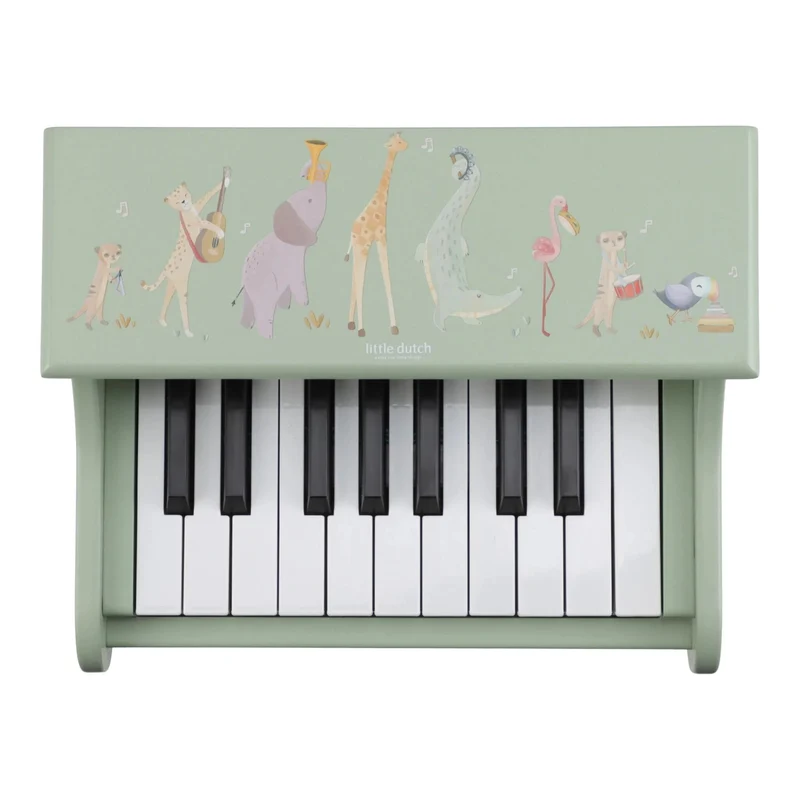Piano en bois vert Safari Friends – premier piano enfant