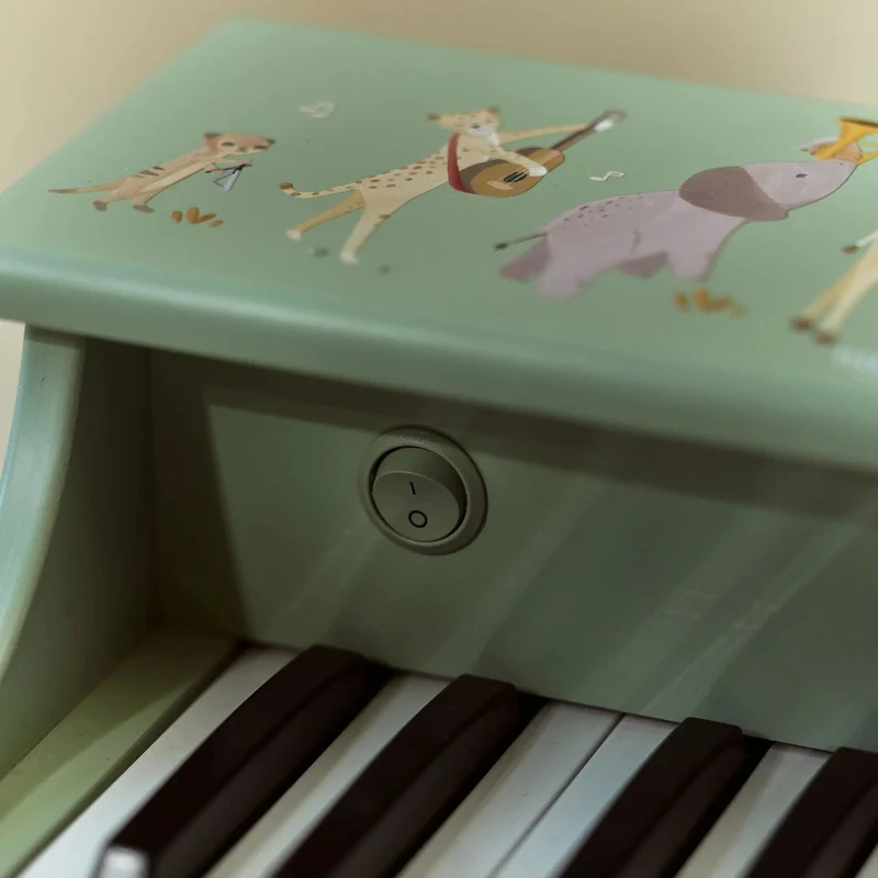 Piano en bois vert Safari Friends – premier piano enfant