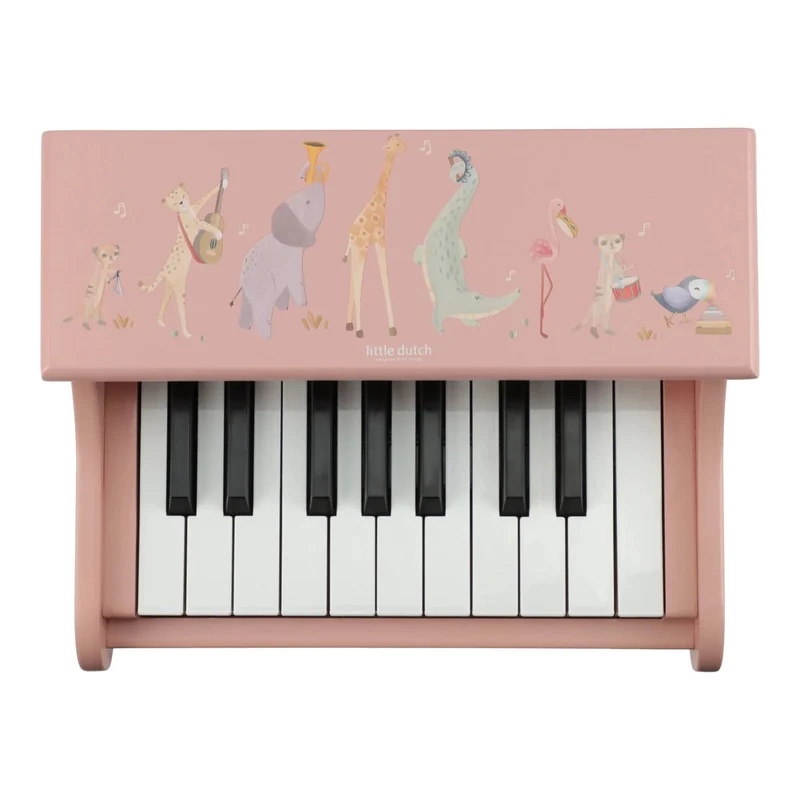 Piano en bois rose Safari Friends – premier piano enfant