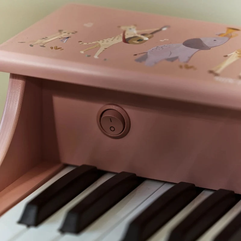 Piano en bois rose Safari Friends – premier piano enfant