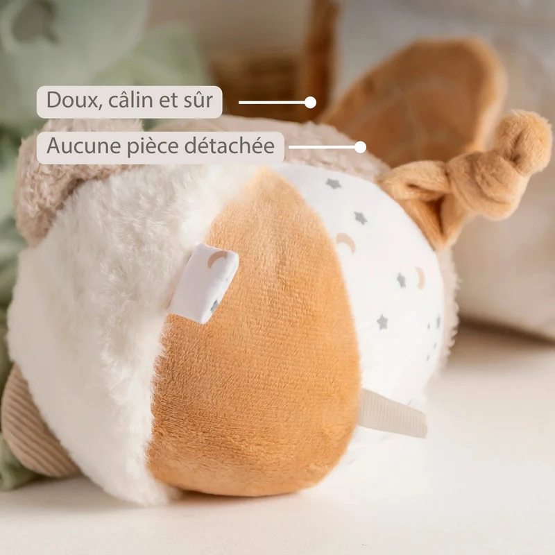 Balle d’activités Lapidou – 15 cm Beige