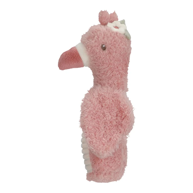 Hochet peluche flamant rose Safari Friends – hochet doux bébé