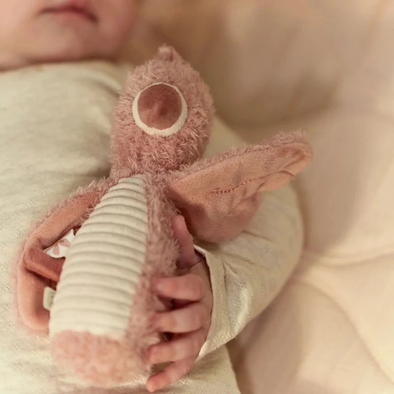 Hochet peluche flamant rose Safari Friends – hochet doux bébé