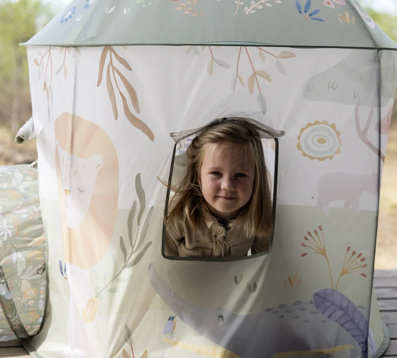 Tente de jeu avec tunnel Safari Friends – espace d’aventure enfant