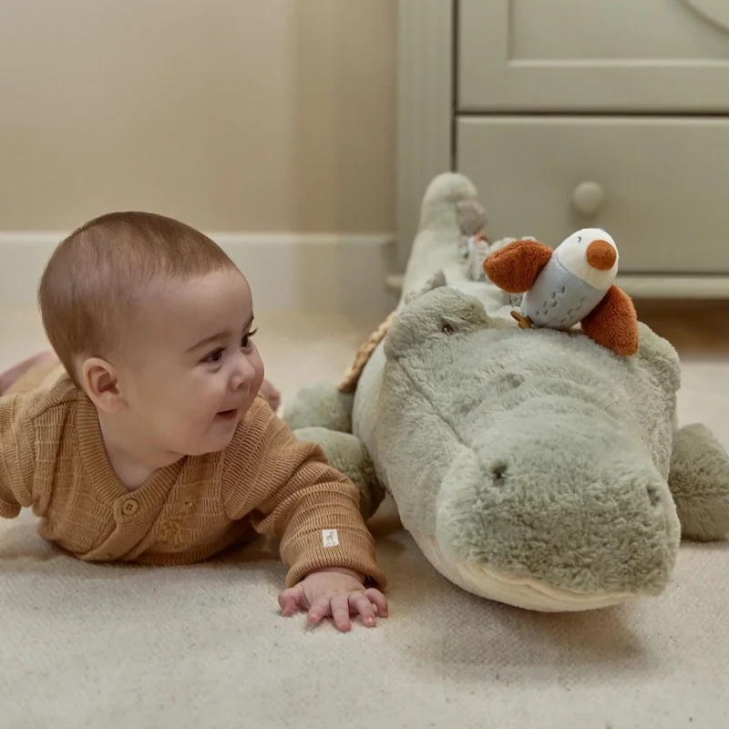 Peluche d’activités crocodile Safari Friends – jouet sensoriel bébé
