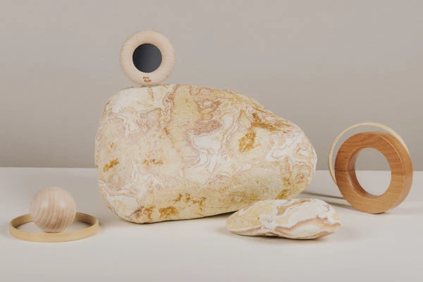 Donut jouet d’éveil sensoriel miroir – jouet en bois bébé