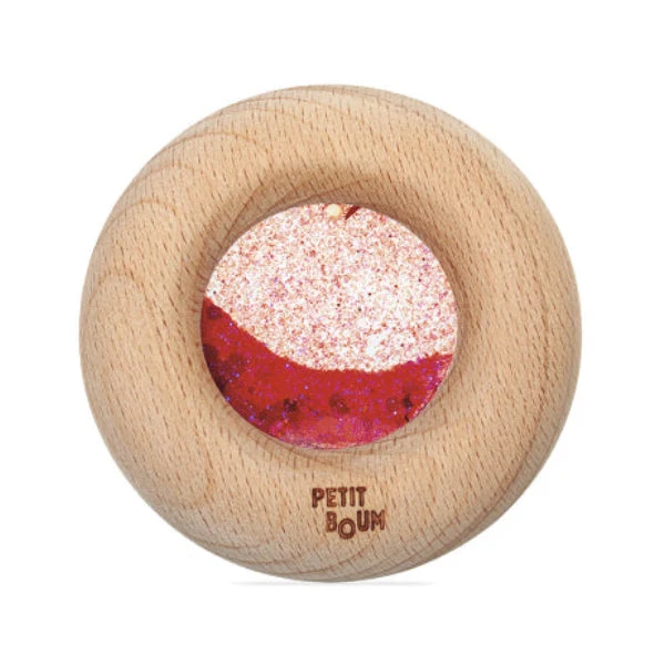 Donut jouet d’éveil sensoriel rouge – jouet en bois bébé