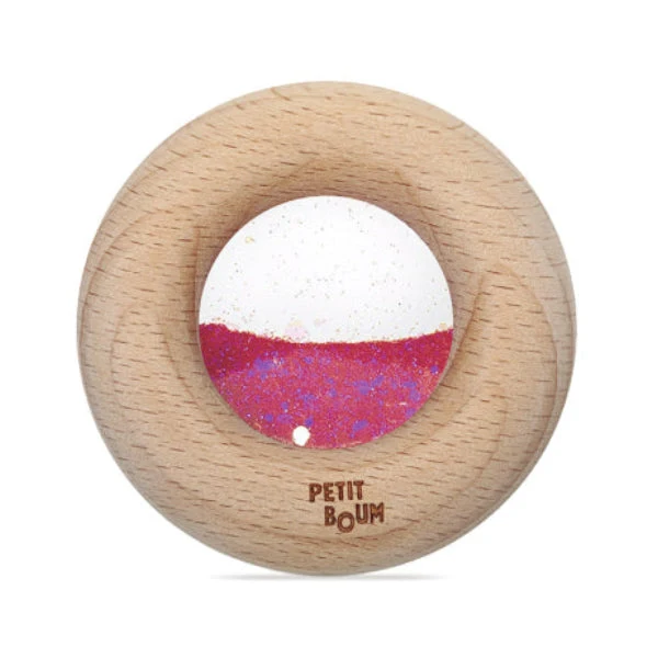 Donut jouet d’éveil sensoriel rose – jouet en bois bébé