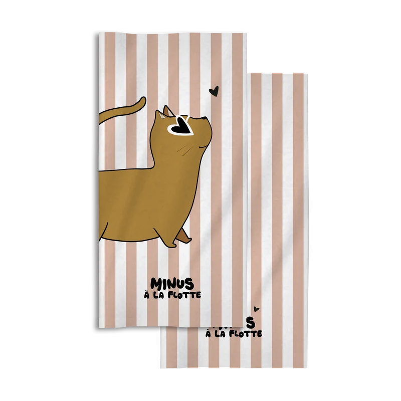 Serviette microfibre enfant Chat – serviette plage fun et légère