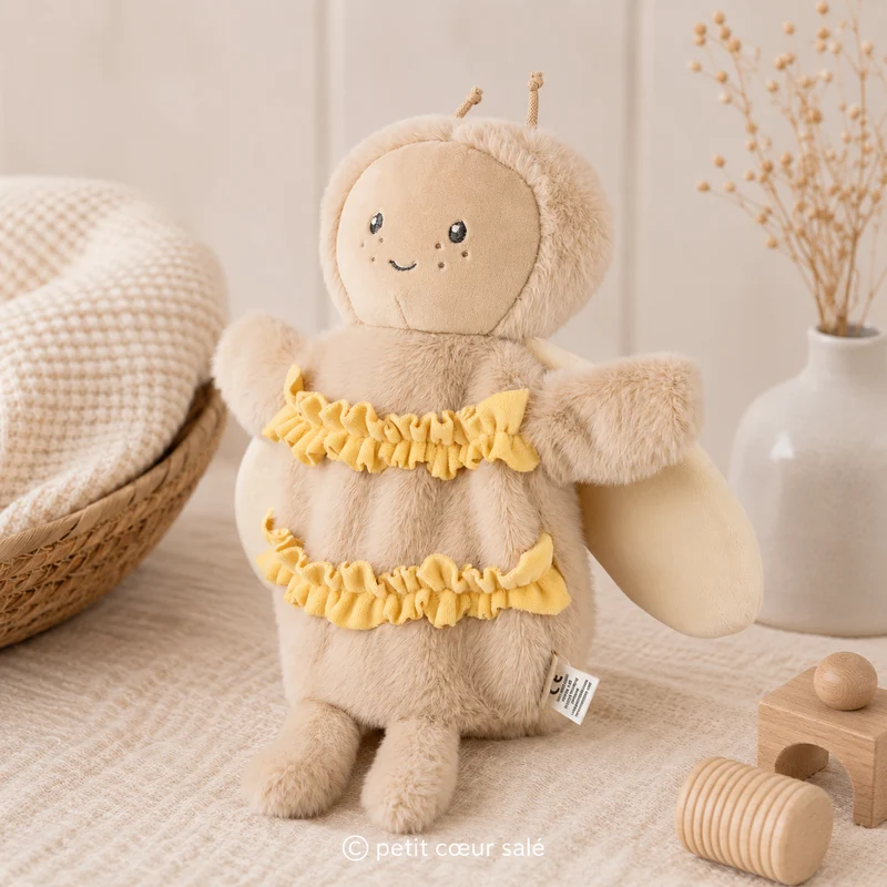 Marionnette abeille – peluche douce et ludique pour enfant