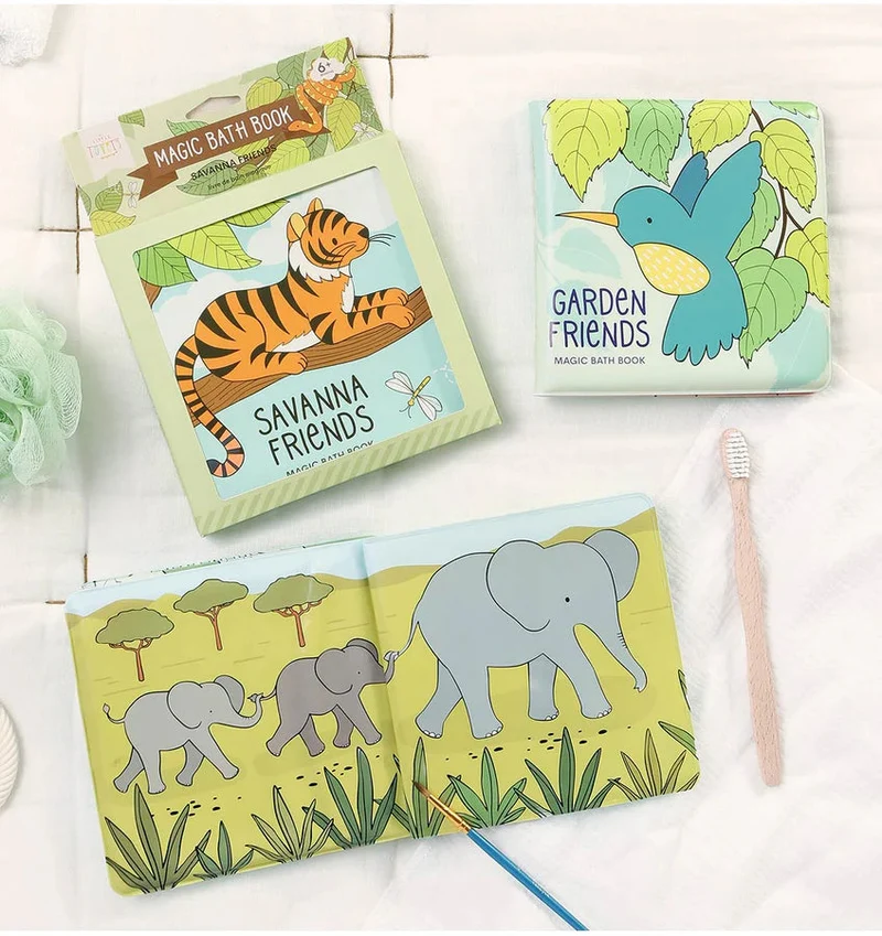 Livre de bain magique Savanne Friends – couleurs qui apparaissent dans l’eau