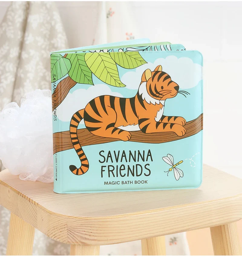 Livre de bain magique Savanne Friends – couleurs qui apparaissent dans l’eau