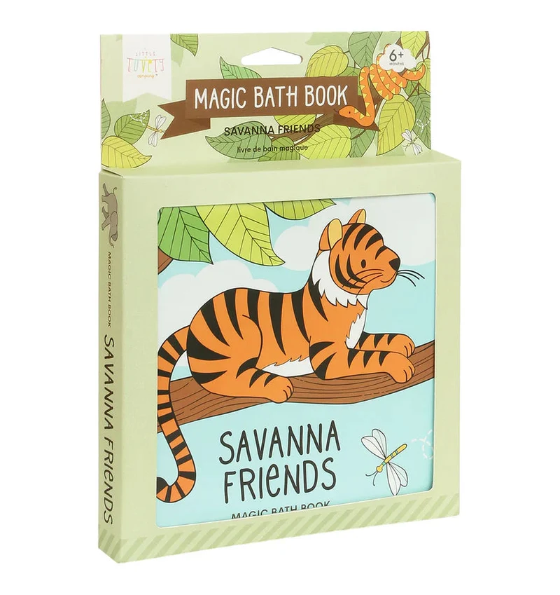 Livre de bain magique Savanne Friends – couleurs qui apparaissent dans l’eau