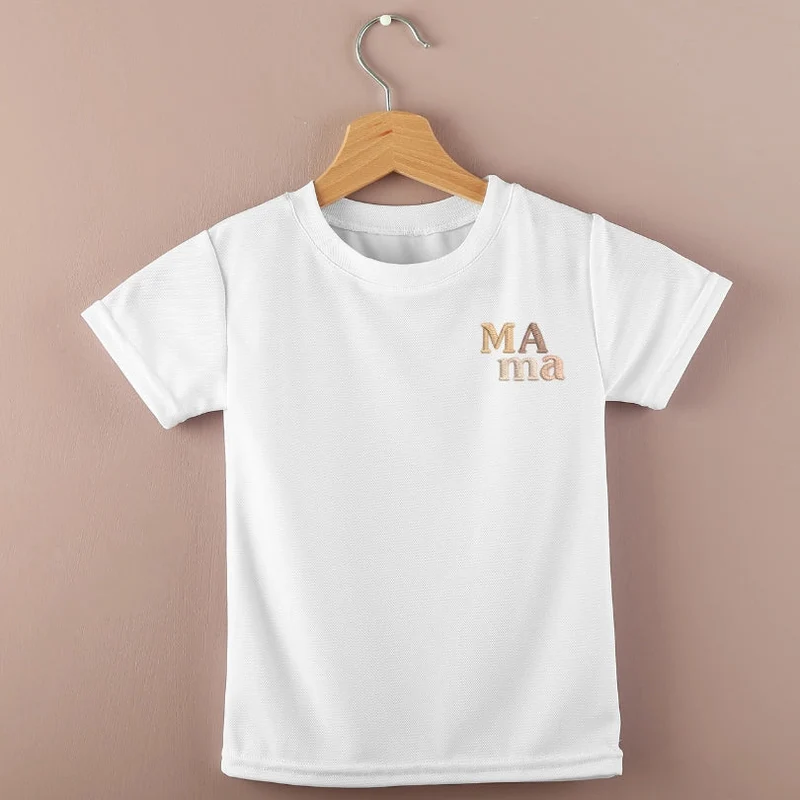 Tee-shirt Mama or café nougat nude