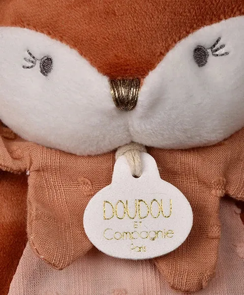 Marionnette renard rose Mina – doudou marionnette 25 cm
