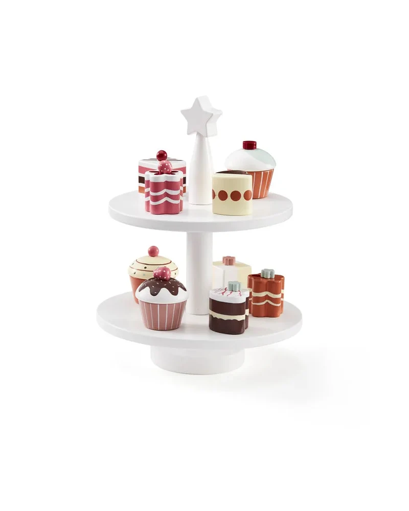 Pâtisseries en bois enfant – set de 9 pièces pour jeu d’imitation dès 3 ans