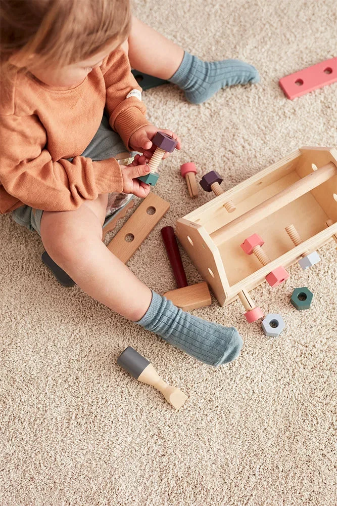Caisse à outils enfant en bois FSC – kit bricolage complet dès 3 ans