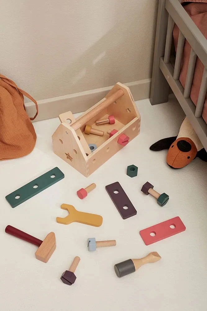 Caisse à outils enfant en bois FSC – kit bricolage complet dès 3 ans