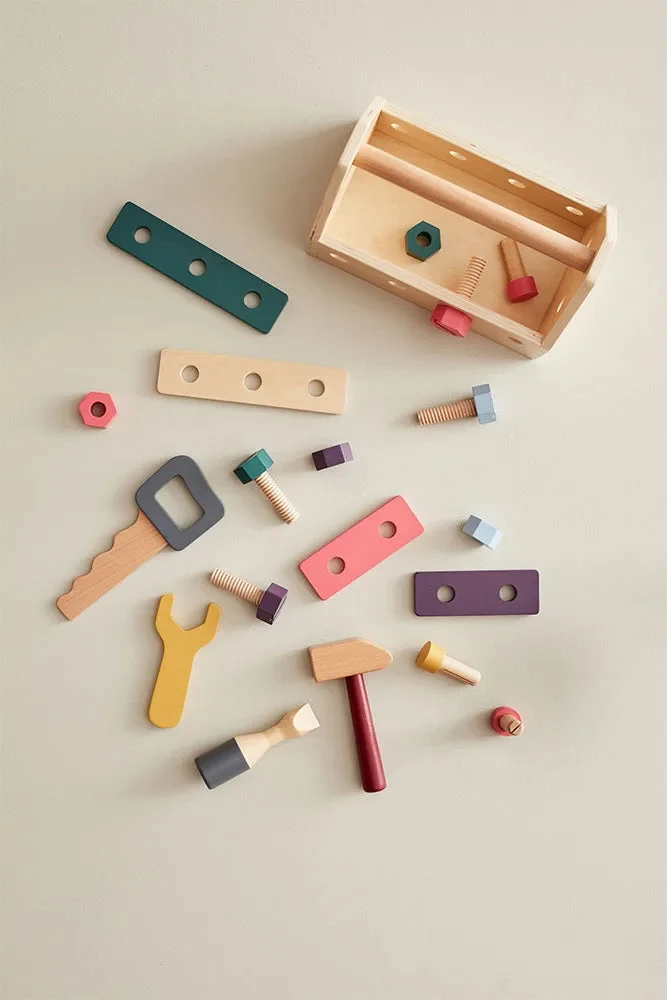 Caisse à outils enfant en bois FSC – kit bricolage complet dès 3 ans