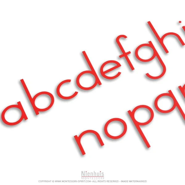 Alphabet mobile moyen : version script international - rouge