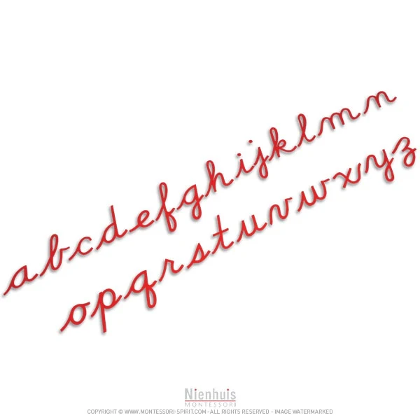 Alphabet mobile moyen : version cursif USA - rouge