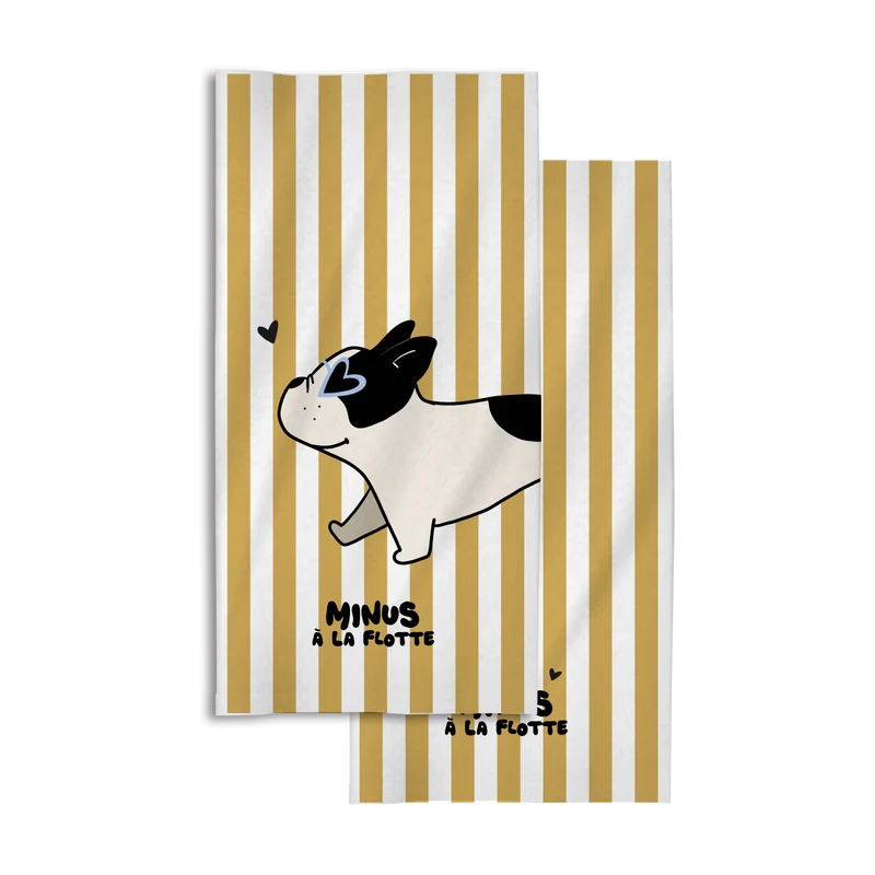 Serviette de plage enfant Minus Bouledogue