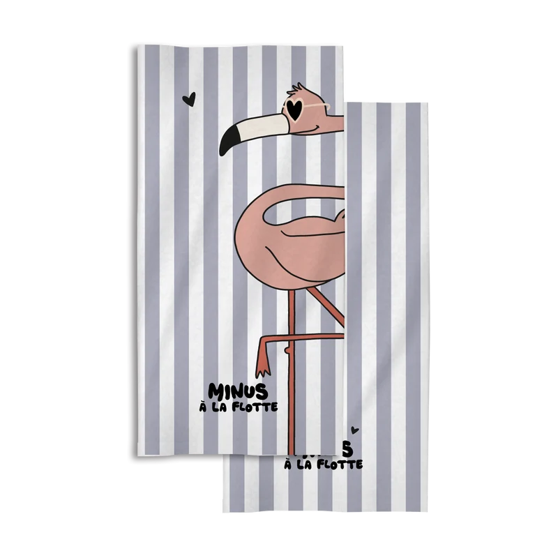 Serviette de plage enfant Minus Flamant